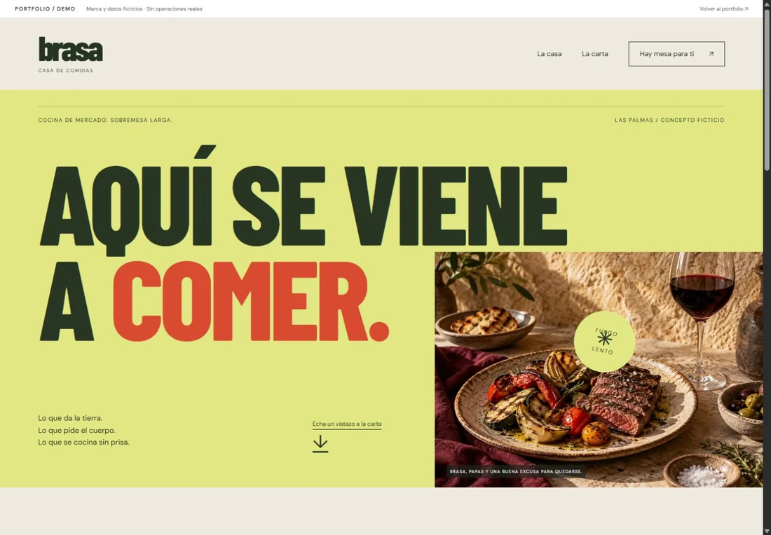 Diseño de la web de demostración BRASA
