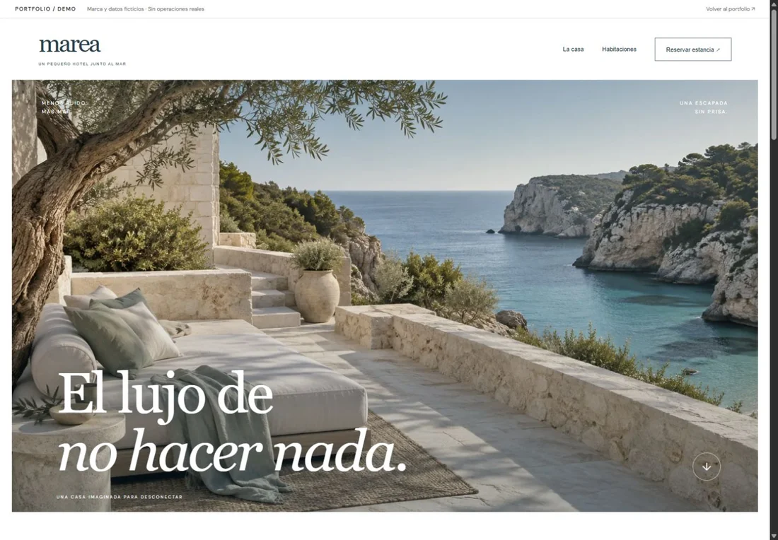 Diseño de la web del hotel ficticio MAREA