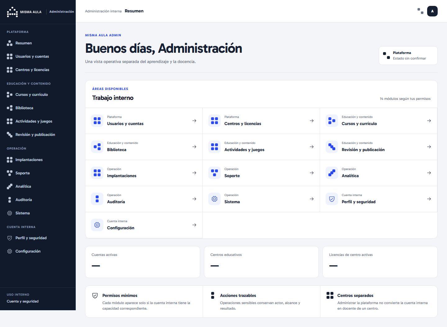 Administración del centro